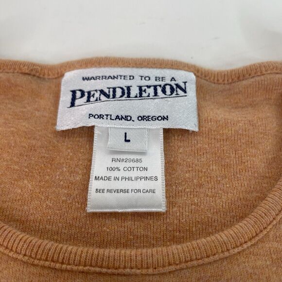 Pendleton Sweater Womens Large, Orange, Long Sleeve, Round Neck, Cotton - Picture 4 of 7
